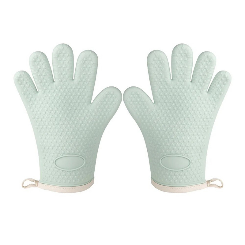 1 pár grilovacích rukavíc, silikónové žiaruvzdorné rukavice, kuchynské rukavice do mikrovlnnej rúry, 300 stupňov ohňovzdorné a protišmykové grilovacie rukavice