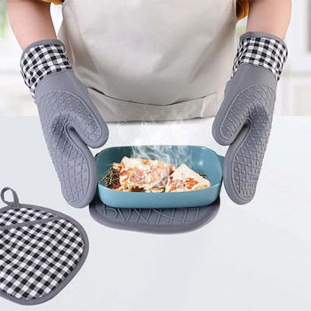 1/2 τμχ Γάντια φούρνου με μόνωση σιλικόνης γάντια φούρνου Γάντια φούρνου μικροκυμάτων Εργαλεία ψησίματος οικιακής κουζίνας Μπαρ ψησίματος