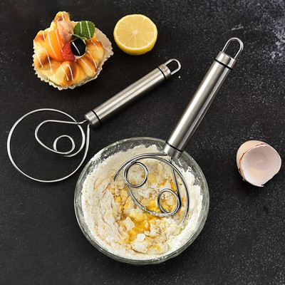 Dán tészta habverő rozsdamentes acél holland stílusú kenyértészta kézi mixer tojás tejszín keverő tészta tészta turmixgép sütőeszközök