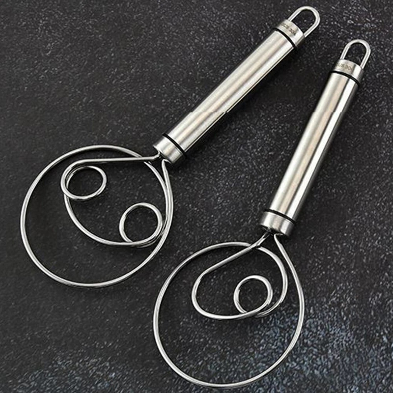 Daniškas tešlos plakiklis nerūdijančio plieno olandiško stiliaus duonos tešlos rankinis maišytuvas Kiaušiniai Kremo maišymo tešlos maišytuvas Kepimo įrankiai