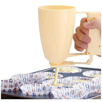 Χωνί κουζίνας χειρός κρέμας μαρμελάδας Ρυθμιζόμενος πολλαπλών χρήσεων Διανομέας ζαχαροπλαστικής ανοιχτό κίτρινο πλαστικό εργαλείο τάρτας αυγών