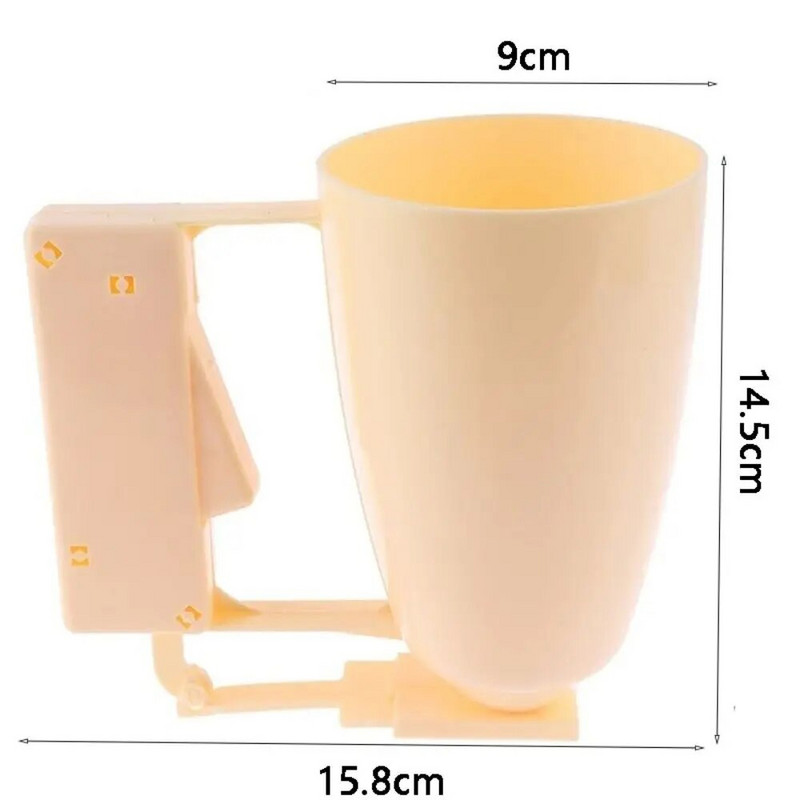 Kremo uogienės rankinis virtuvės piltuvas Daugiafunkcis reguliuojamas konditerijos dozatorius Šviesiai geltonos spalvos plastikinis kiaušinių pyrago įrankis