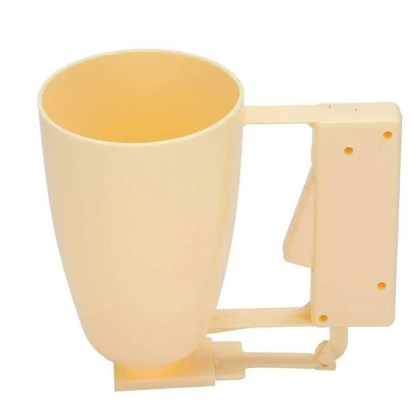 Kremo uogienės rankinis virtuvės piltuvas Daugiafunkcis reguliuojamas konditerijos dozatorius Šviesiai geltonos spalvos plastikinis kiaušinių pyrago įrankis