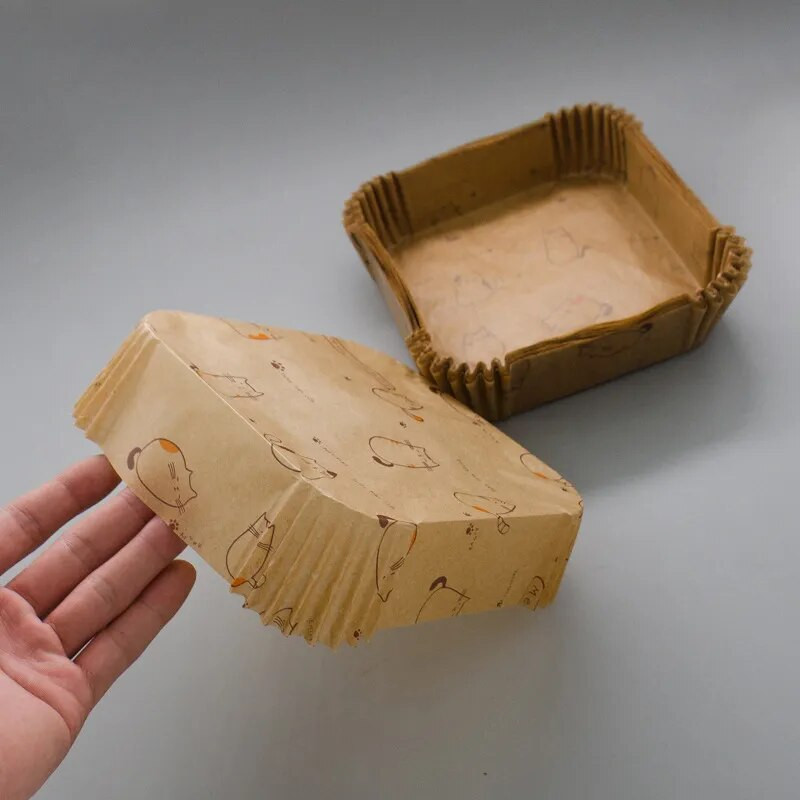 Spetsiaalne paber õhufritüüri küpsetamiseks Õlikindel õli imav paber majapidamises kasutatavate BBQ-plaadiga ahjude jaoks.