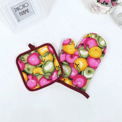 25*17cm Ovocný vzor Kuchynská rúra Rukavica Podložka do rúry Farebná Mikrovlnná rúra Proti Horúca Izolácia Rohož BBQ Pečenie Nástroje Príslušenstvo Dekor