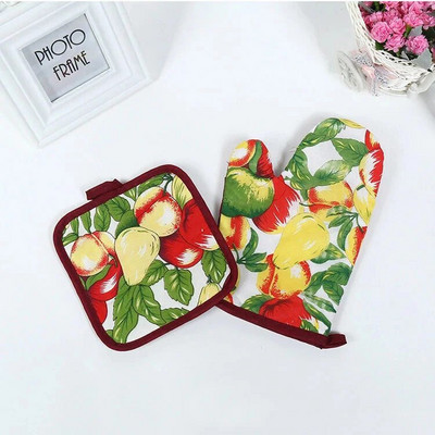25*17cm Ovocný vzor Kuchynská rúra Rukavica Podložka do rúry Farebná Mikrovlnná rúra Proti Horúca Izolácia Rohož BBQ Pečenie Nástroje Príslušenstvo Dekor