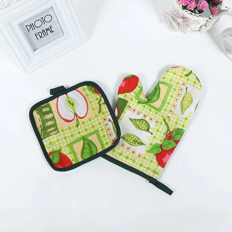 25*17cm Ovocný vzor Kuchynská rúra Rukavica Podložka do rúry Farebná Mikrovlnná rúra Proti Horúca Izolácia Rohož BBQ Pečenie Nástroje Príslušenstvo Dekor