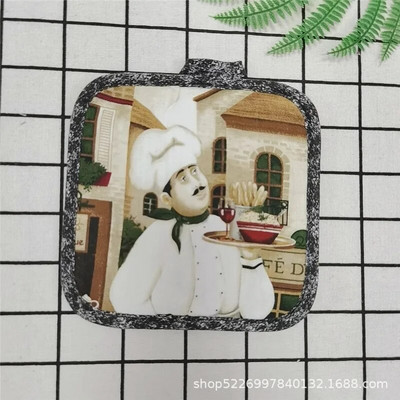 1tk 17x17cm õmblemine puuvill värviline puu-prinditud rannik Talbe plats Potihoidja kauss matt köögi küpsetustööriist