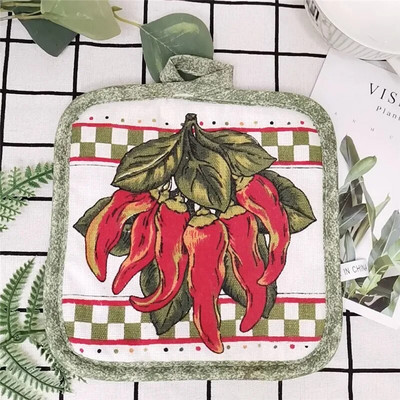 1tk 17x17cm õmblemine puuvill värviline puu-prinditud rannik Talbe plats Potihoidja kauss matt köögi küpsetustööriist
