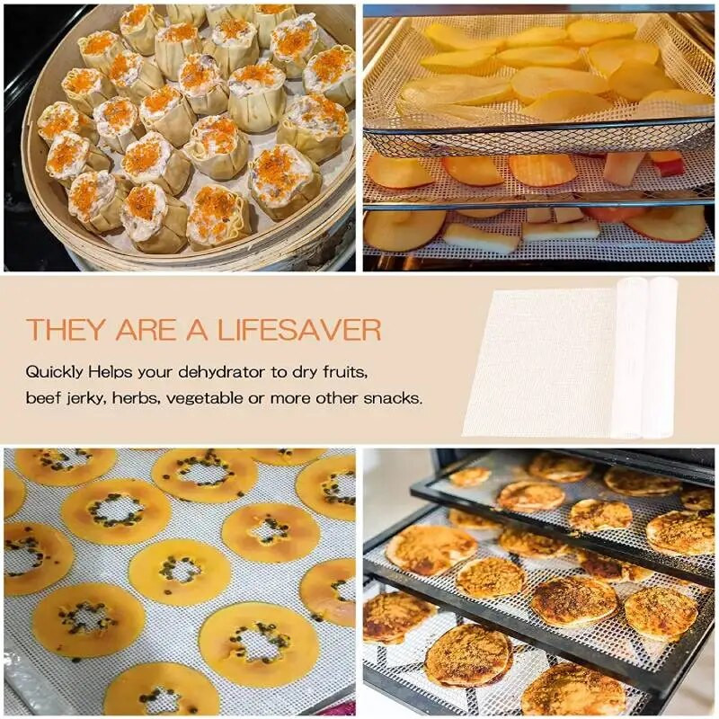 2 ks silikónová podložka na parný hrniec, nepriľnavá podložka na sušičku ovocia a potravín, štvorcová sieťovaná podložka na sušičku ovocia