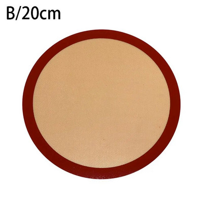 13–23 cm kleepumatu ümmargune silikoonist küpsetusmatt Kuumakindel koogipanni vooder küpsetusplaadid pitsa-leivaküpsetaja ahjuõhufritüüri jaoks