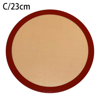 13–23 cm kleepumatu ümmargune silikoonist küpsetusmatt Kuumakindel koogipanni vooder küpsetusplaadid pitsa-leivaküpsetaja ahjuõhufritüüri jaoks
