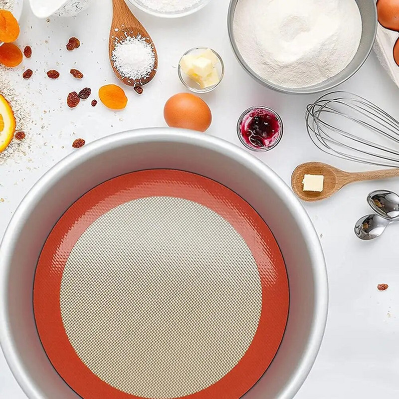 13–23 cm kleepumatu ümmargune silikoonist küpsetusmatt Kuumakindel koogipanni vooder küpsetusplaadid pitsa-leivaküpsetaja ahjuõhufritüüri jaoks