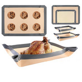 Paksendatud kiust küpsetusplaat ja silikageelist ahjupadi, sobib suurepäraselt leiva-makaroni küpsiste ja kanaprae jaoks, vastupidav kõrgele temperatuurile