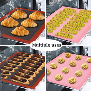 30*40 см перформирана силиконова подложка за печене Macaroon Cookie Oven Sheet Liner Eclair Pastry Form Kitchen moule silicone patisserie