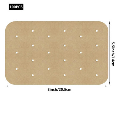 100 tk. Õhufritüüri ühekordselt kasutatav paber Mittekleepuv köök Küpsetusõlikindel paber Mikrolaineahi Grill Ahi Fritüür Paberid Aurupaber