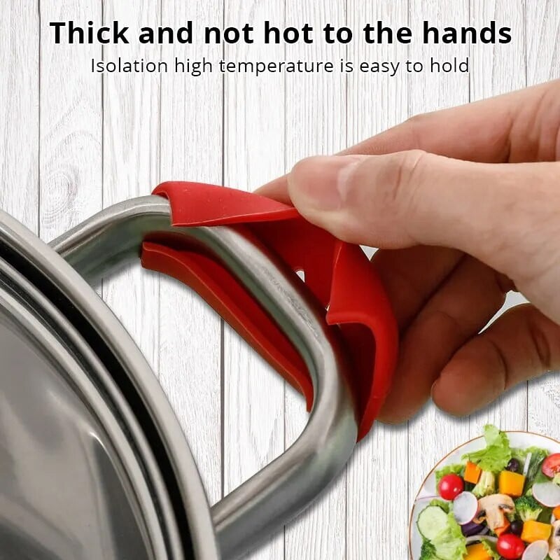 Silikónové držiaky na hrnce s protišmykovou gumou, držiaky na hrnce, spona na ucho na panvicu, liatinové rukoväte, kryt na uchopenie, tepelne odolná rukoväť