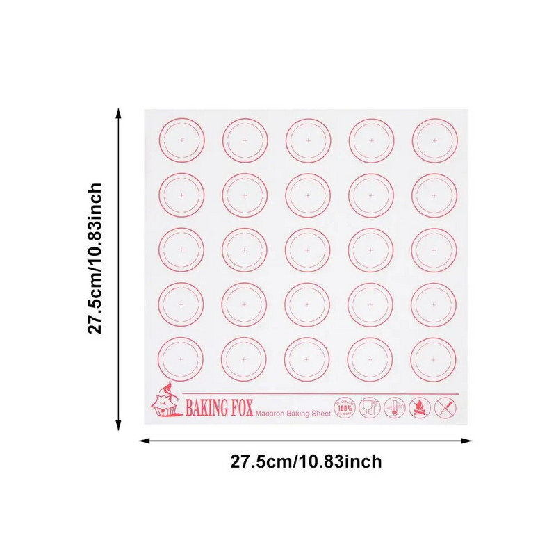 Silikoninis kepimo kilimėlis, nepridegantis „Macaron Fondant“ kepimo indai sausainių padėkliukų orkaitės pagrindinis puslapis tortams, konditerijos gaminiams.