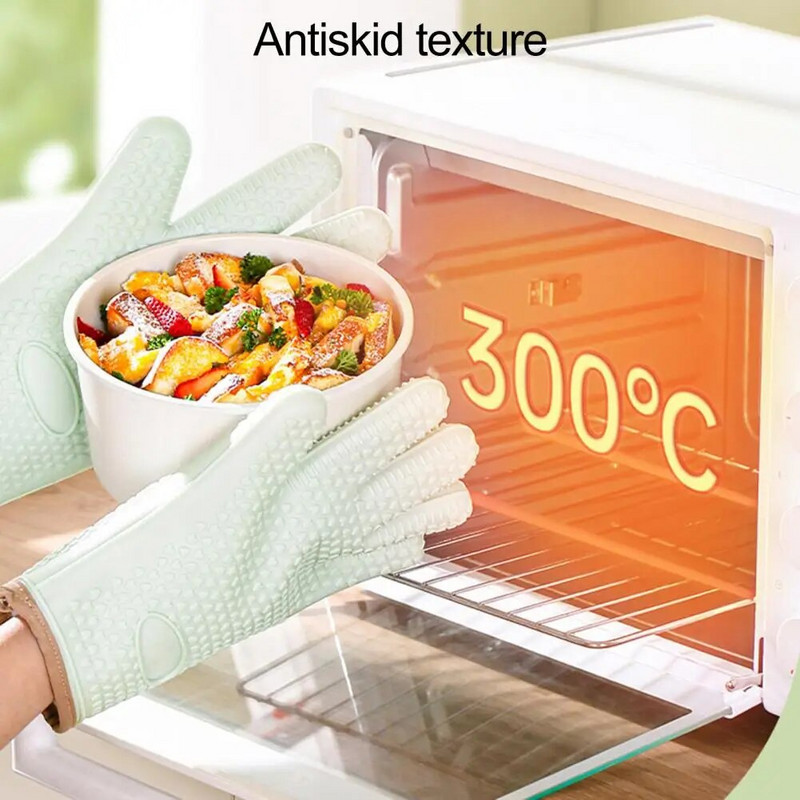 1 kom rukavica za pečenje, silikonska ultra-debela rukavica za mikrovalnu, neklizajuća tekstura, protiv opekotina, super mekana rukavica za pećnicu s uzicom