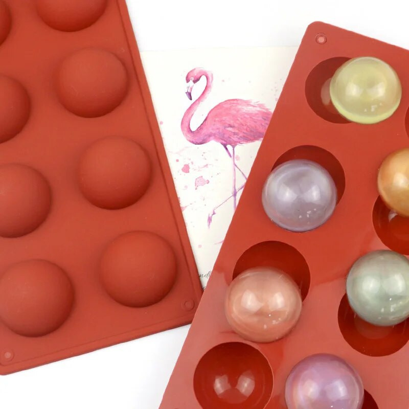 15.6.24-õõnsusega poolringikujuline silikoonvorm, silikoonist küpsetusvormid tarretise, šokolaadi ja koogi silikoonvormide valmistamiseks