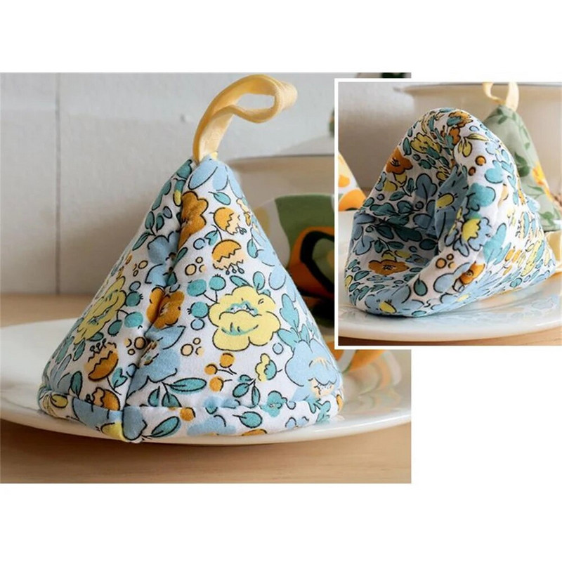 Bavlnená prešívaná trojuholníková čiapka na hrniec, proti obareniu, tepelná izolácia, kryt na hrniec, kuchynská zapekacia žehlička, hrniec, rukavice na rukoväť hrnca