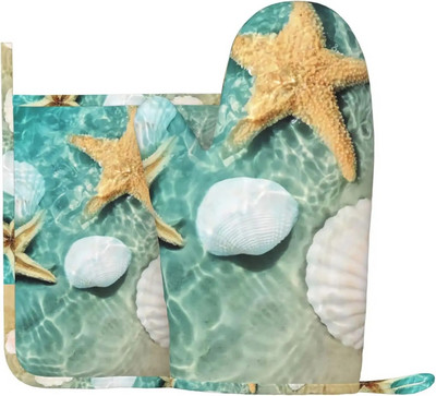 Seenekunsti ahjukindad ja potihoidjate komplektid, vastupidavad taaskasutatud täidisega silikoonist libisemiskindlad BBQ-kindad kööki