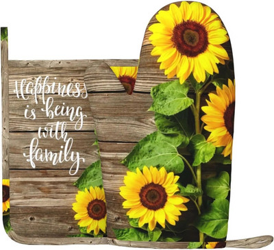 Seenekunsti ahjukindad ja potihoidjate komplektid, vastupidavad taaskasutatud täidisega silikoonist libisemiskindlad BBQ-kindad kööki