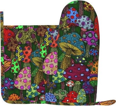 Seenekunsti ahjukindad ja potihoidjate komplektid, vastupidavad taaskasutatud täidisega silikoonist libisemiskindlad BBQ-kindad kööki