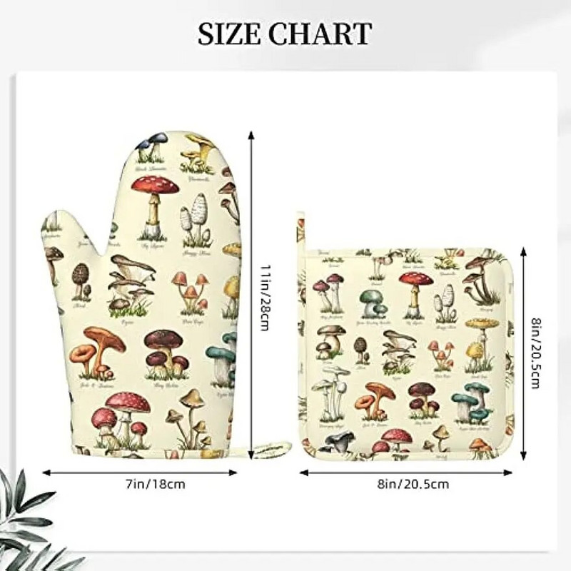 Seenekunsti ahjukindad ja potihoidjate komplektid, vastupidavad taaskasutatud täidisega silikoonist libisemiskindlad BBQ-kindad kööki