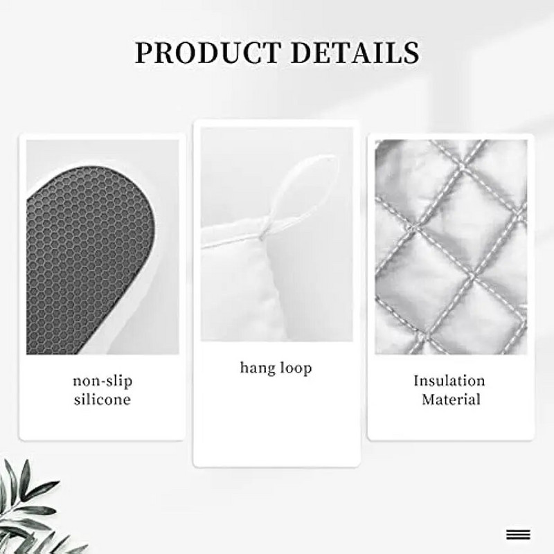 Seenekunsti ahjukindad ja potihoidjate komplektid, vastupidavad taaskasutatud täidisega silikoonist libisemiskindlad BBQ-kindad kööki