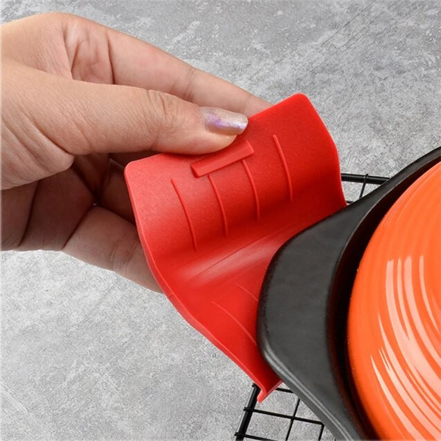 2vnt silikoninis puodo laikiklis nuo nuplikimo pirštinės neslystančios rankenos dangtelis mikrobangų krosnelės pirštinės karščiui atsparus segtukas virtuvės prietaisai