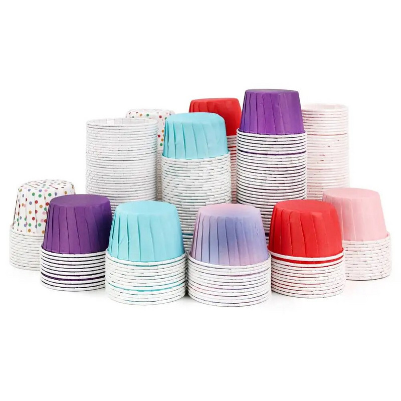 50 db Cupcake papírpoharak Kerek bevonatú nagy muffintálca tortacsomagolók tepsi cupcake tok torta papírpoharak tészta kellékek