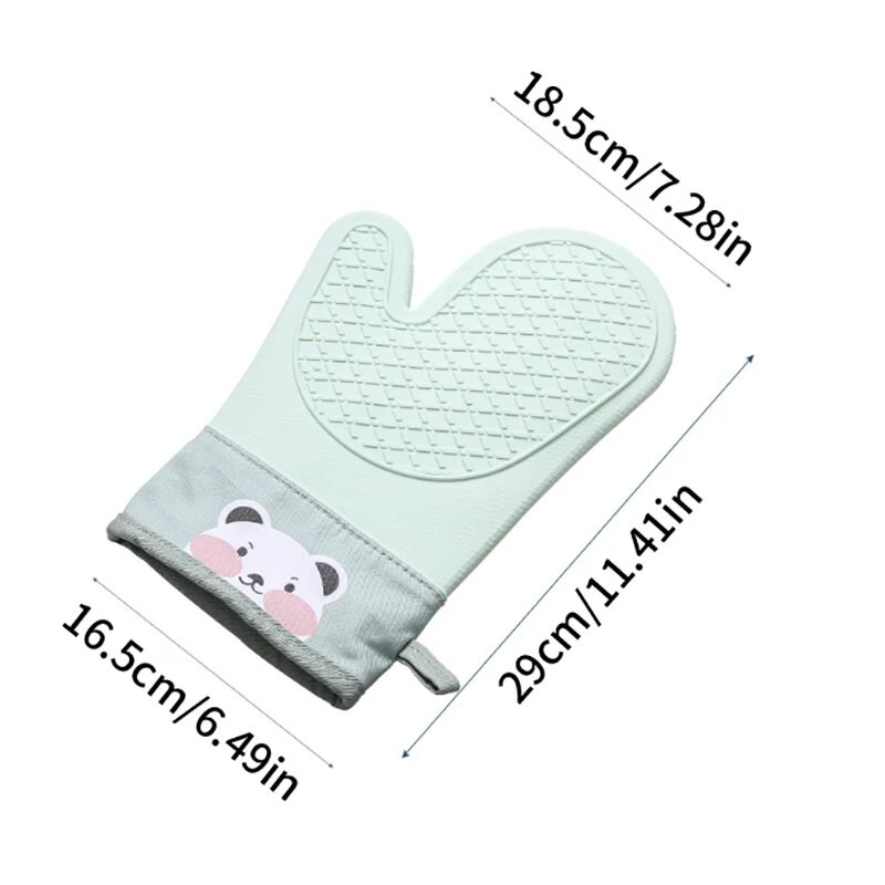 Nove silikonske i pamučne rukavice Dvoslojne keper rukavice za mikrovalnu pećnicu Rukavice za pećnicu Kuhinjske rukavice za toplinsku izolaciju za pečenje Rukavice za pećnicu