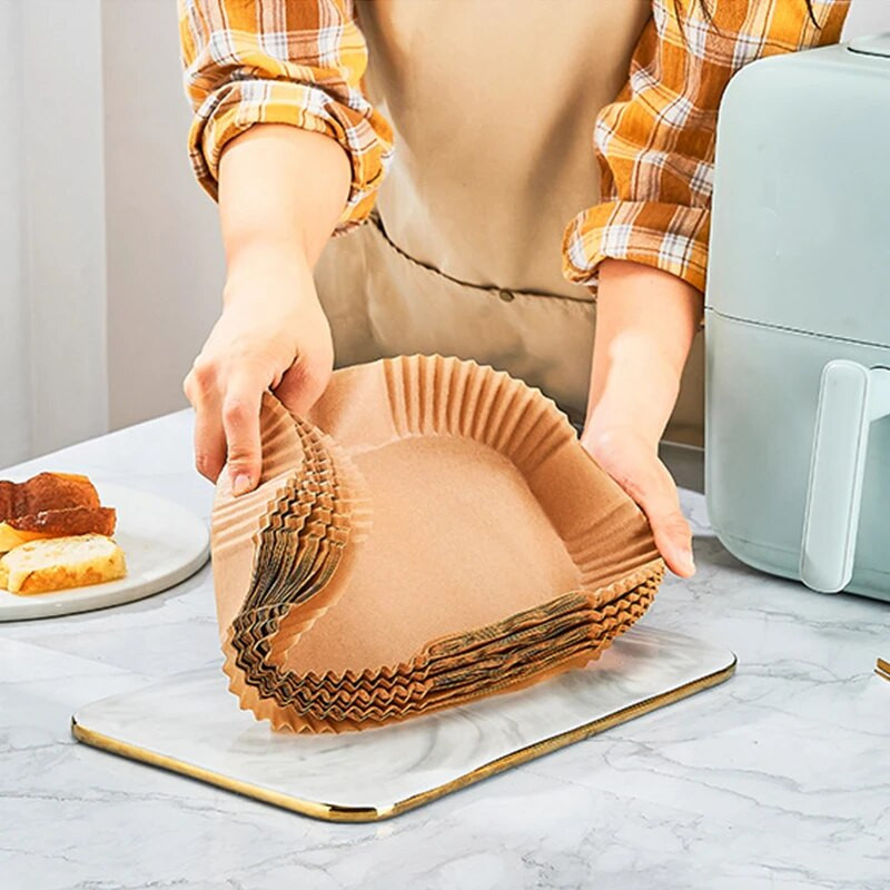 22x14cm ristkülikukujuline õlipaberkandik Õhkfritüür ühekordselt kasutatav paberist küpsetusvooder BBQ ahju õhupadi õlikindel pannõhkfritüüri tarvikud
