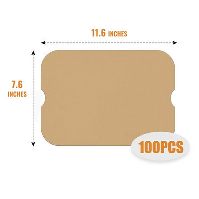 50/100 ks jednorazové papierové vložky do fritézy, obdĺžnikové s/bez otvorov, pergamenové pre príslušenstvo do fritézy Ninja Foodi s dvojitým košíkom