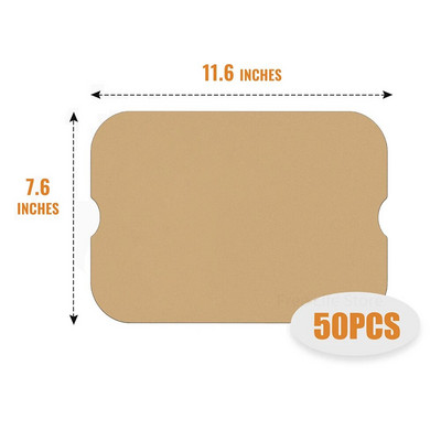 50/100 ks jednorazové papierové vložky do fritézy, obdĺžnikové s/bez otvorov, pergamenové pre príslušenstvo do fritézy Ninja Foodi s dvojitým košíkom