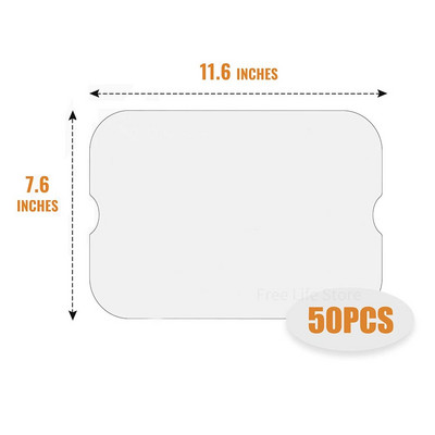 50/100 ks jednorazové papierové vložky do fritézy, obdĺžnikové s/bez otvorov, pergamenové pre príslušenstvo do fritézy Ninja Foodi s dvojitým košíkom