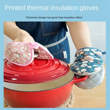 Удебелена ръкавица за печене Ръкавици за печене против изгаряне Микровълнова термоустойчива изолация Неплъзгащи се ръкавици за печене Кухненски аксесоари