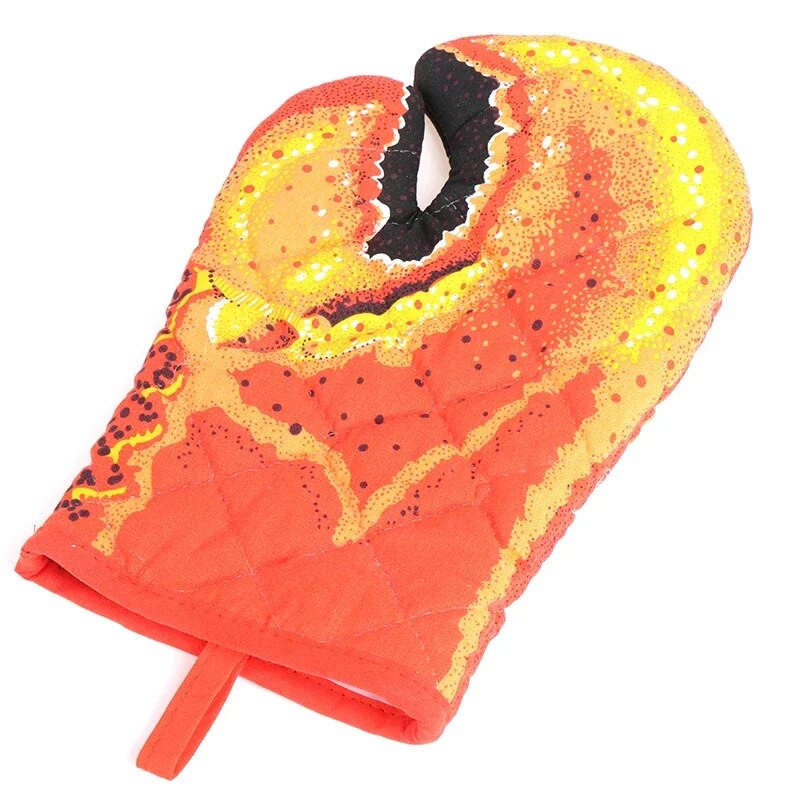 3D krabų / žuvies formos storinančios medvilninės orkaitės pirštinės karščiui atsparios kumštinės pirštinės virtuvės gaminimas mikrobangų krosnelėje pirštinės izoliuotos neslidžios pirštinės