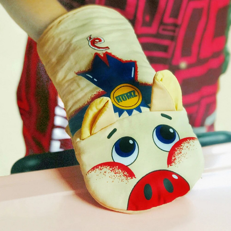 1tk Cute Pig Libisemisvastane Põletusvastane Köök Mikrolaineahi Kinnas Küpsetusahi Kinnas asend keevitusahi köögikindad gant köök