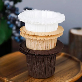 Καλούπι για κέικ Χάρτινα κύπελλα πάνω καπέλο Cupcake με μανσέτες για μάφιν Ρολό πιεσμένο διπλωμένο μαζί Αρκετά βολικά σκεύη κουζίνας
