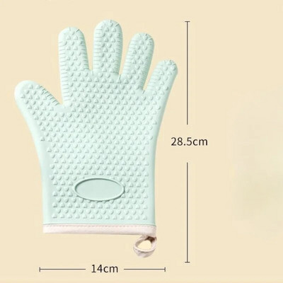 Mănuși izolate pentru cuptor antiopărire, cuptor cu microunde, mănuși de copt, mănuși îngroșate din silicon cu cinci degete, rezistente la căldură