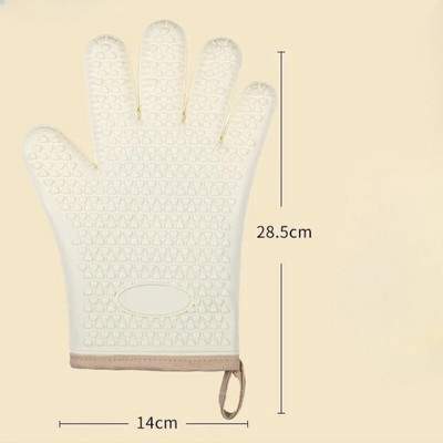 Mănuși izolate pentru cuptor antiopărire, cuptor cu microunde, mănuși de copt, mănuși îngroșate din silicon cu cinci degete, rezistente la căldură