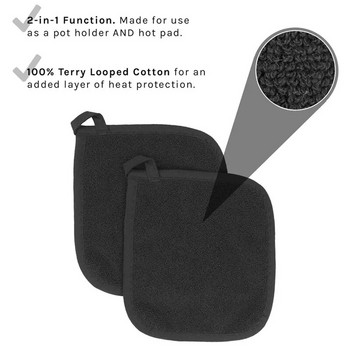 2 ΤΕΜ. Γάντια ψησίματος κατά του ζεματίσματος Γάντια φούρνου μικροκυμάτων Terry gloves Collection Αξεσουάρ κουζίνας Πανί Κατσαρόλα