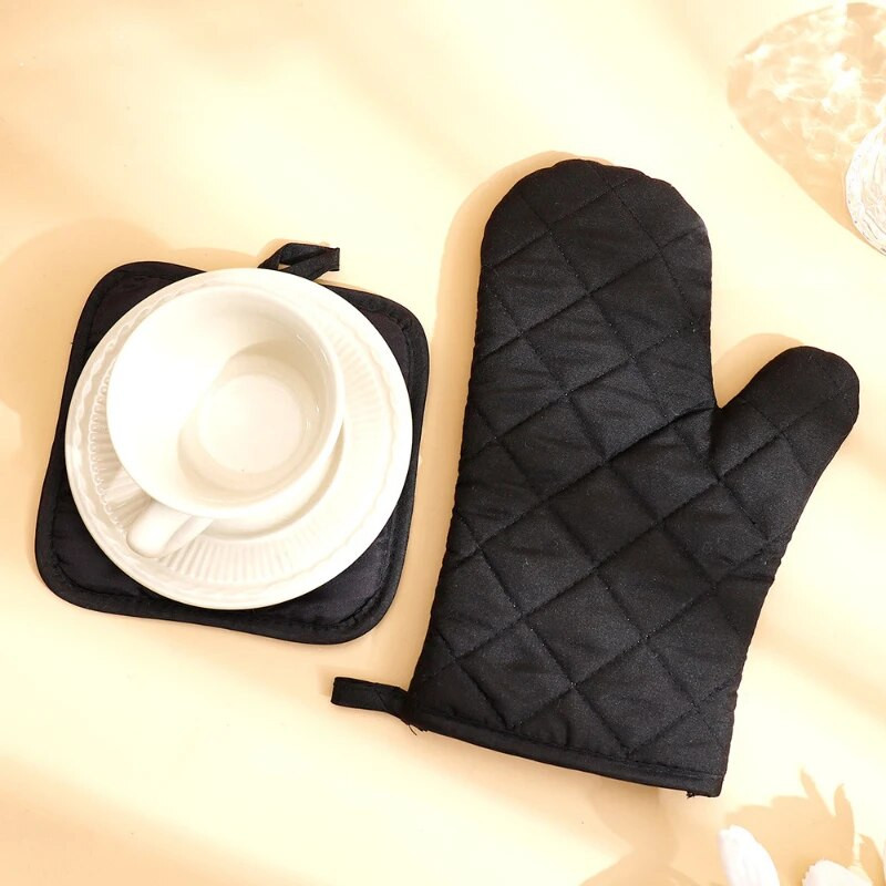 1 tk mikrolaineahju kindad termilised köögitööriistad puuvillast isoleeritud küpsetus kuumakindlad labakindad terüleenist libisemiskindlad küpsetusvahendid