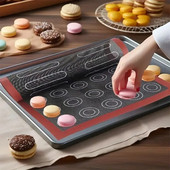 1 tk perforeeritud silikoonist küpsetusmatt Kahepoolne trükkimine Mittenakkuva ahjuplaadi vooder Pagaritööriist Kondiitritooted Macaron Matt paisunud küpsise jaoks