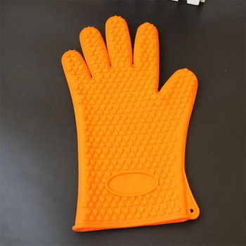 1 Силиконови ръкавици за ръчно печене Ръкавици за печене за микровълнова фурна Кухненски силиконов държач против изгаряне и противоплъзгане, ръкавица Кухненска тенджера за барбекю