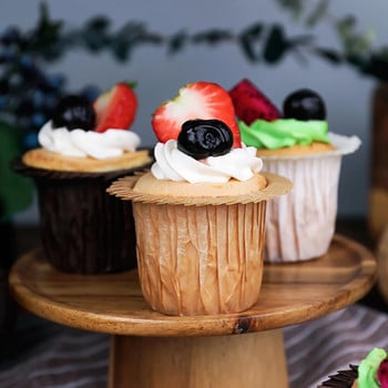Καλούπι για κέικ Χάρτινα κύπελλα πάνω καπέλο Cupcake με μανσέτες για μάφιν Ρολό πιεσμένο διπλωμένο μαζί Αρκετά βολικά σκεύη κουζίνας