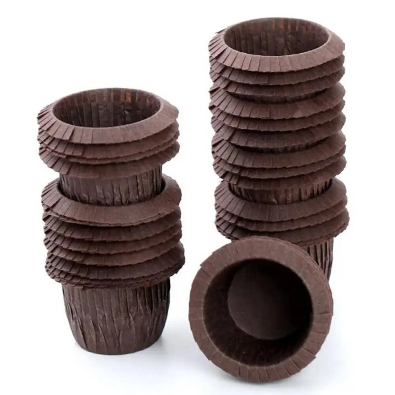 Καλούπι για κέικ Χάρτινα κύπελλα πάνω καπέλο Cupcake με μανσέτες για μάφιν Ρολό πιεσμένο διπλωμένο μαζί Αρκετά βολικά σκεύη κουζίνας