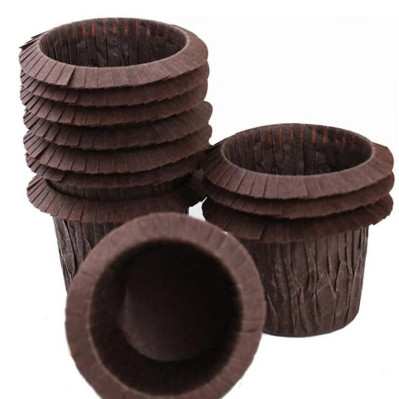 Καλούπι για κέικ Χάρτινα κύπελλα πάνω καπέλο Cupcake με μανσέτες για μάφιν Ρολό πιεσμένο διπλωμένο μαζί Αρκετά βολικά σκεύη κουζίνας